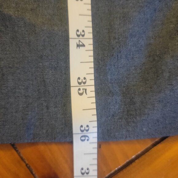 THEORY Women's Lightweight Polished Denim-Like Sleeveless Shirt Dress - Size L - Picture 10 of 11